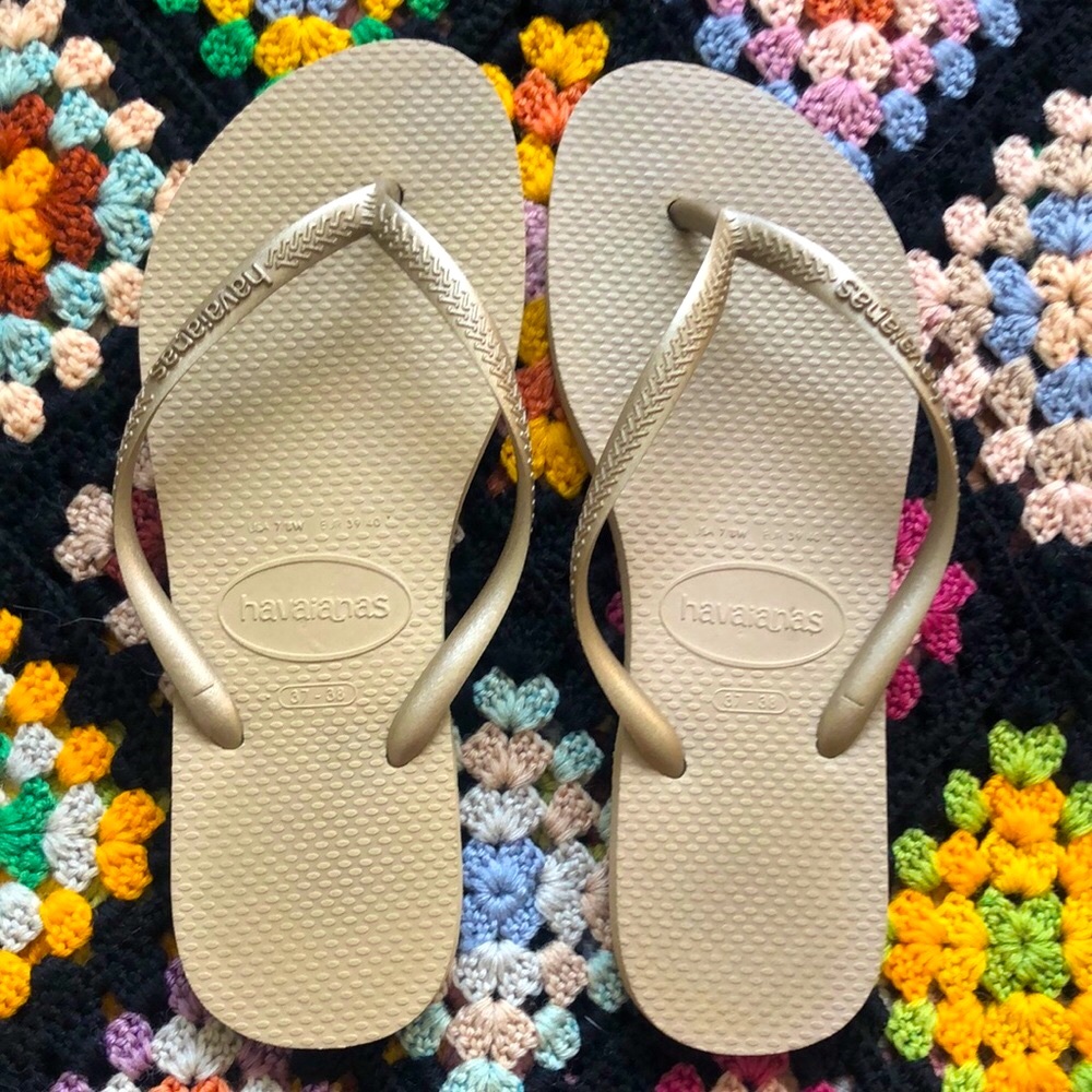 Golden Havaianas Sandals